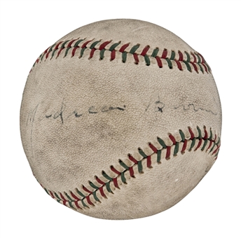 1904-5 Mordecai “Three Finger” Brown Extremely Rare  Chicago Cubs Signed Baseball (with two other signatures PSA LOA)